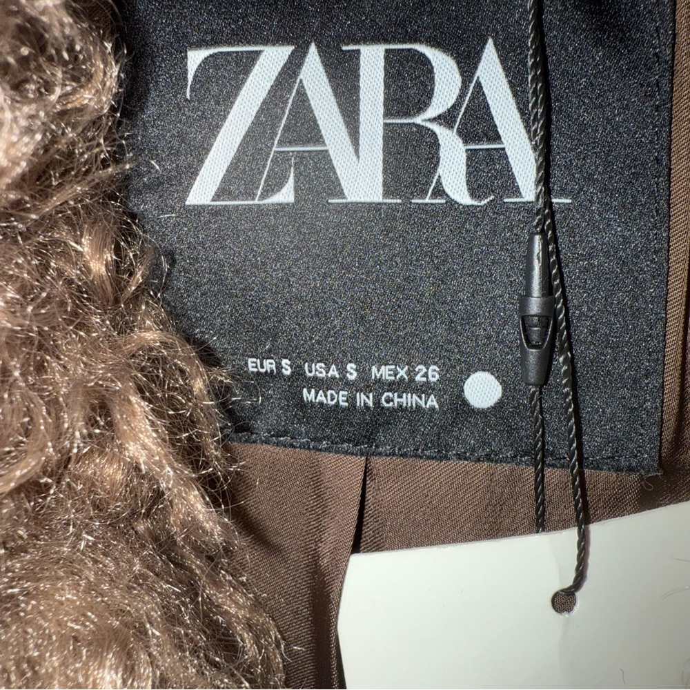 New ZARA ZW Collection Faux Fur Short Coat - Picture 14 of 16